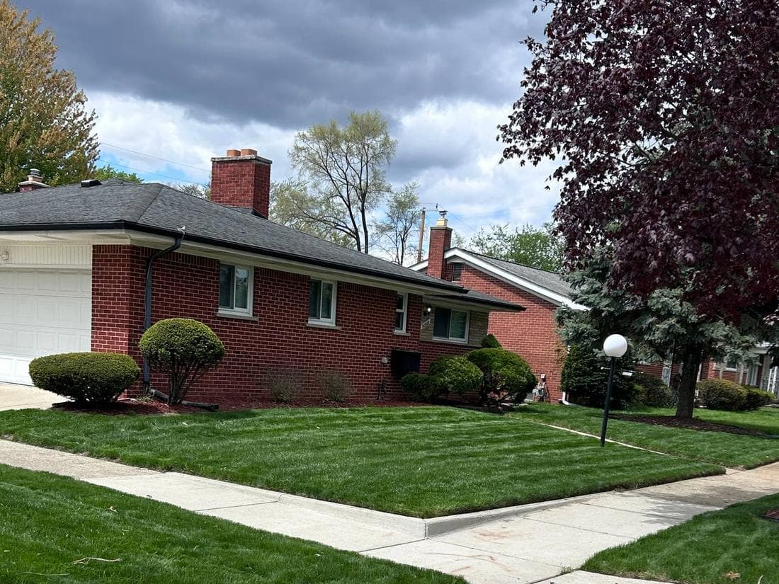 Completed lawn care and landscaping job in metro Detroit