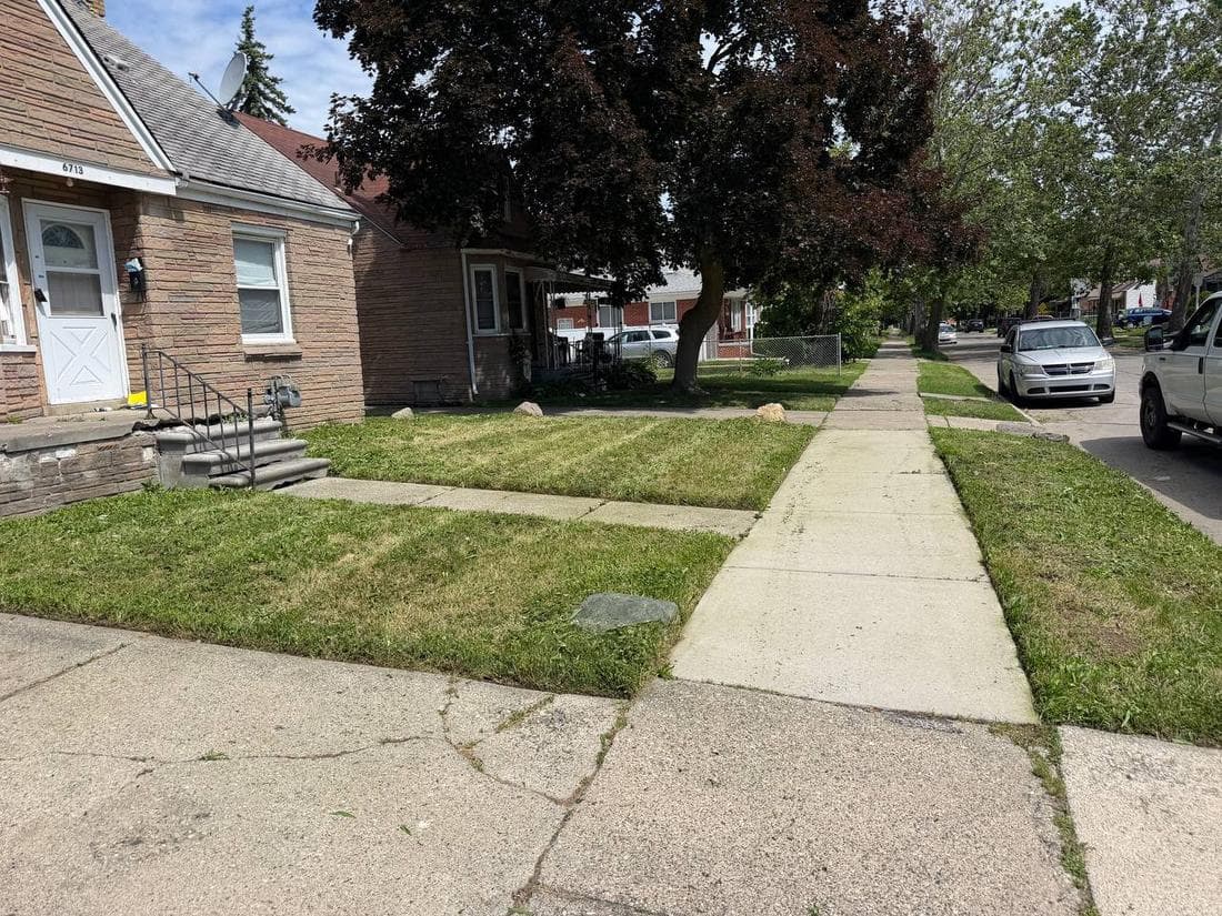 Completed lawn care and landscaping job in metro Detroit